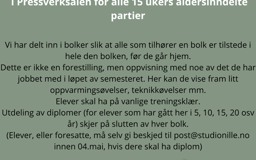 Semesteravslutning 9.Mai!